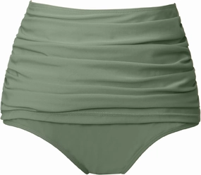COCOPEAR Women's High Waisted Full Coverage Bikini Bottom Ruched Bathing Suit Bottoms for Women Tummy Control Swim Bottoms
