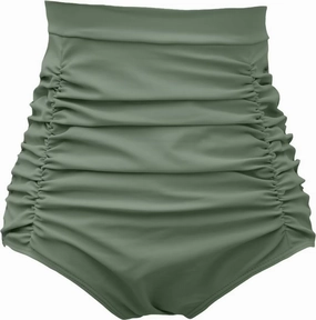 COCOPEAR Women's Ruched High Waisted Bikini Bottom Retro Vintage Swim Short Tankinis