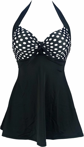 COCOSHIP Vintage Sailor Pin Up Swimsuit Retro One Piece Skirtini Cover Up Swimdress(FBA)