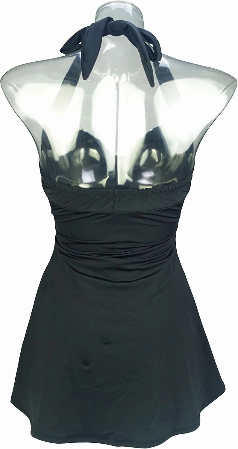 COCOSHIP Vintage Sailor Pin Up Swimsuit Retro One Piece Skirtini Cover Up Swimdress(FBA)