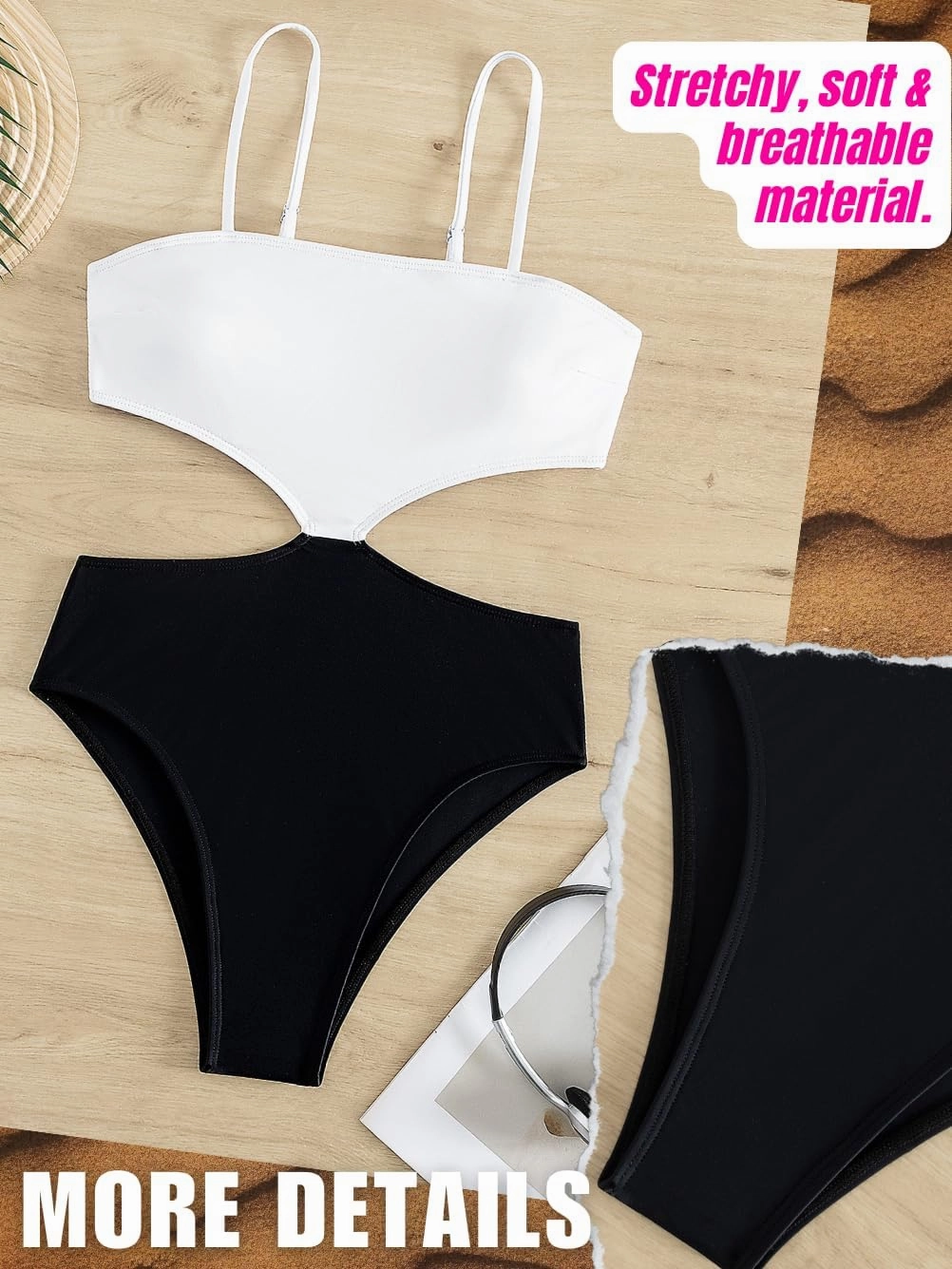 Color Block Swimsuit,Cut Out Sexy Monokini Women,Cheeky One Piece Swimsuits Beach Cruise Pool Party
