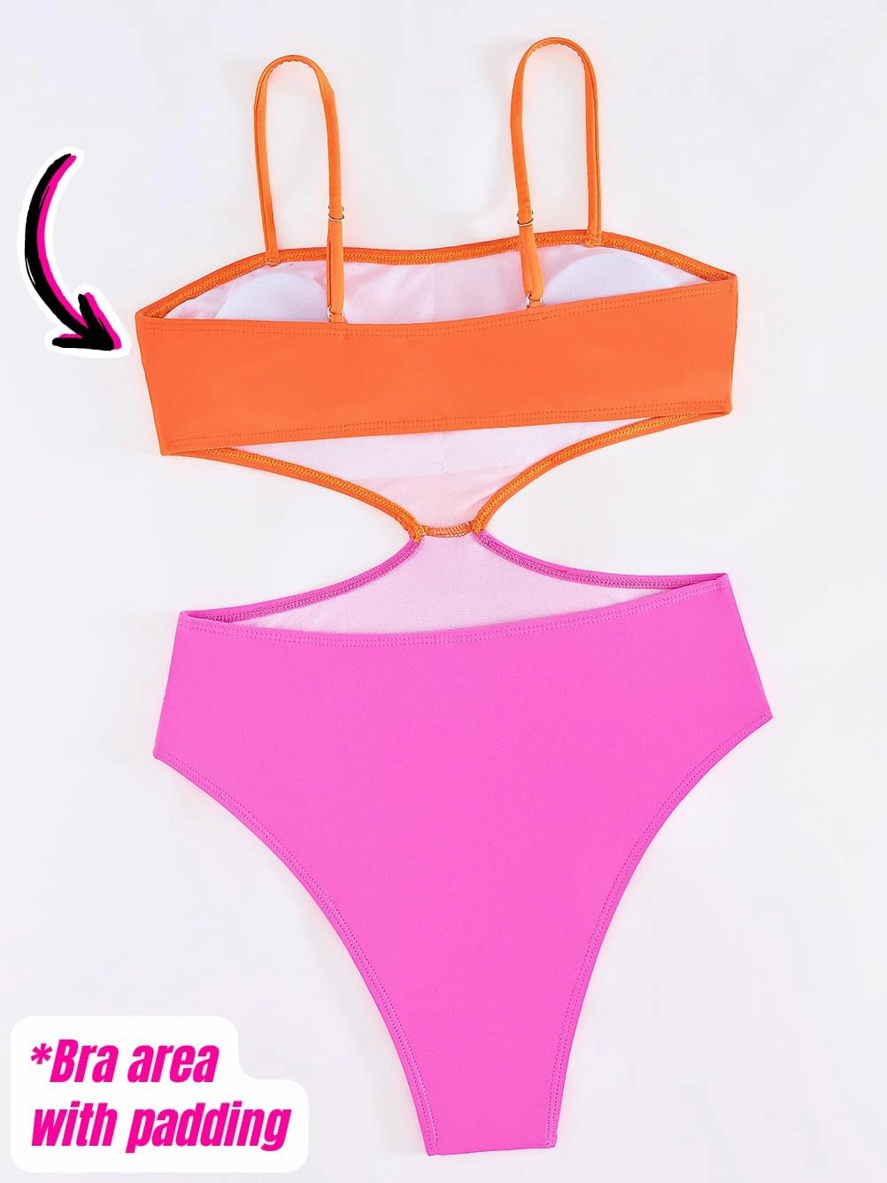 Color Block Swimsuit,Cut Out Sexy Monokini Women,Cheeky One Piece Swimsuits Beach Cruise Pool Party
