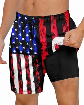 Cozople Mens Swimming Trunks with Compression Liner Swim Shorts 7 inch Quick Dry Bathing Suit Anti Chafe Boardshorts