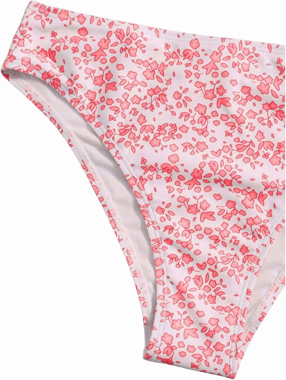 COZYEASE Girls' 2 Piece Ditsy Floral Print Knot Front Ruched Triangle Bikini Swimsuit