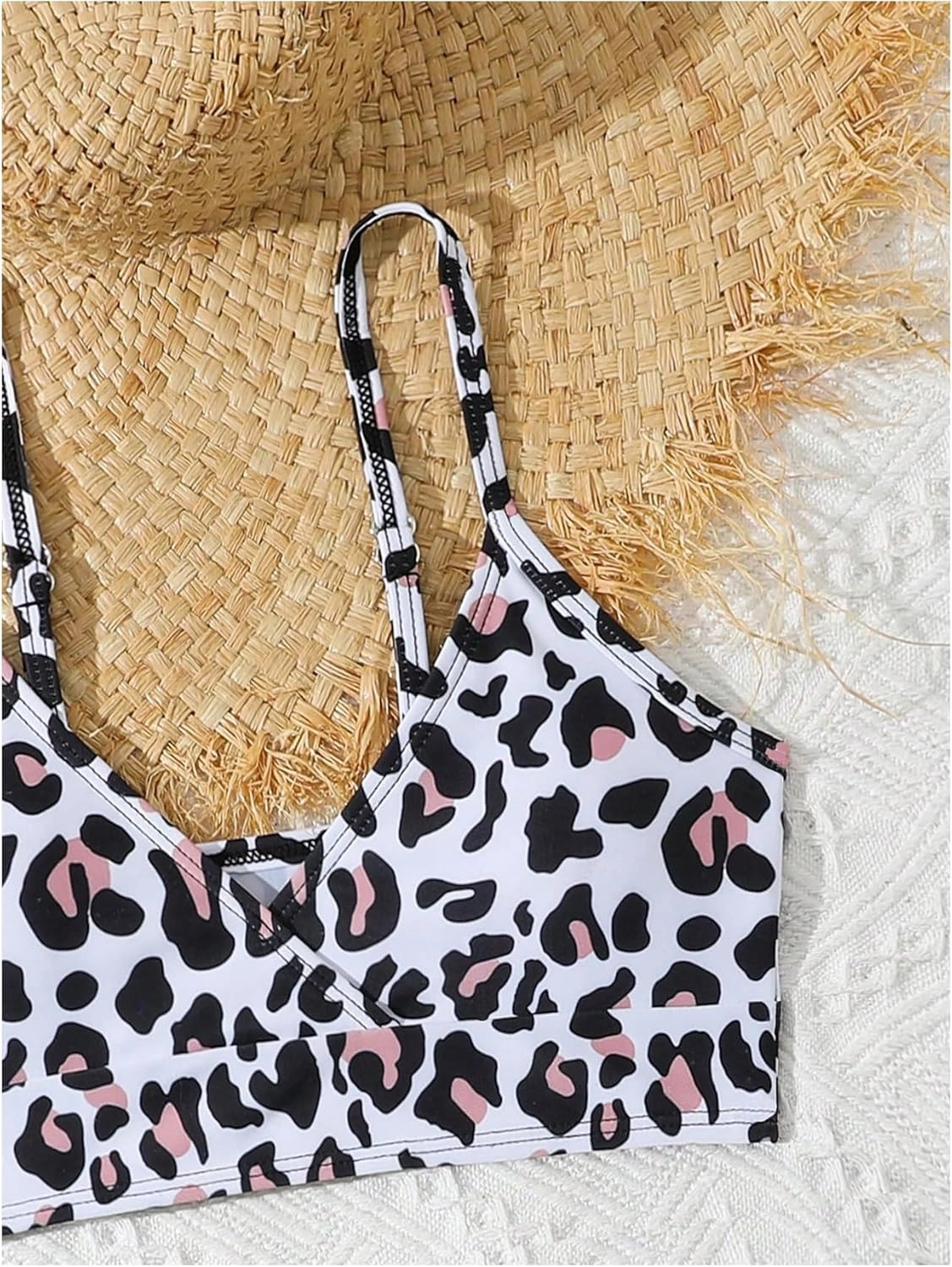 COZYEASE Girls' 3 Piece Set Floral Print Bikini Swimsuit with Drawstring Beach Skirt Cute Ruched Bathing Suit