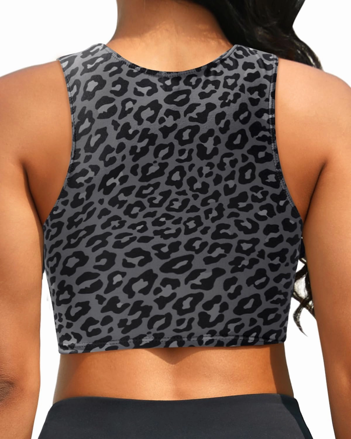 Crop Top Swim Bathing Suit - Women Bikini Swimsuit Top High Neck Bra Tie Knot Top Only 2025