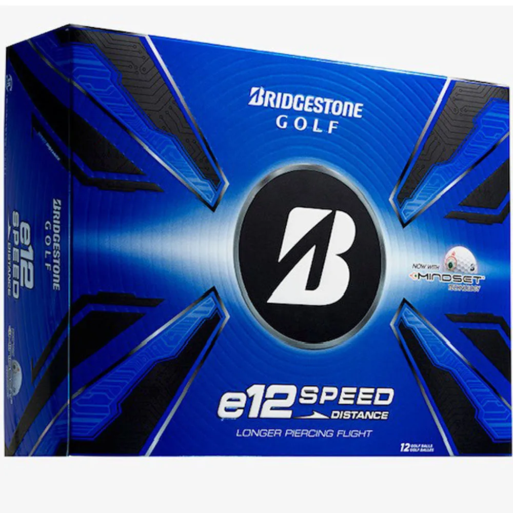 Bridgestone e12 Speed Golf Balls - White - 12 Pack, Golf gift for men, Steel shaft golf irons, Golf chipping net