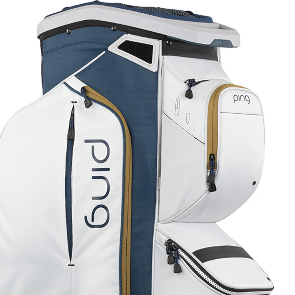Ping Traverse 244 Cart Bag - Navy/Platinum/Gold, Golf scorecard holder