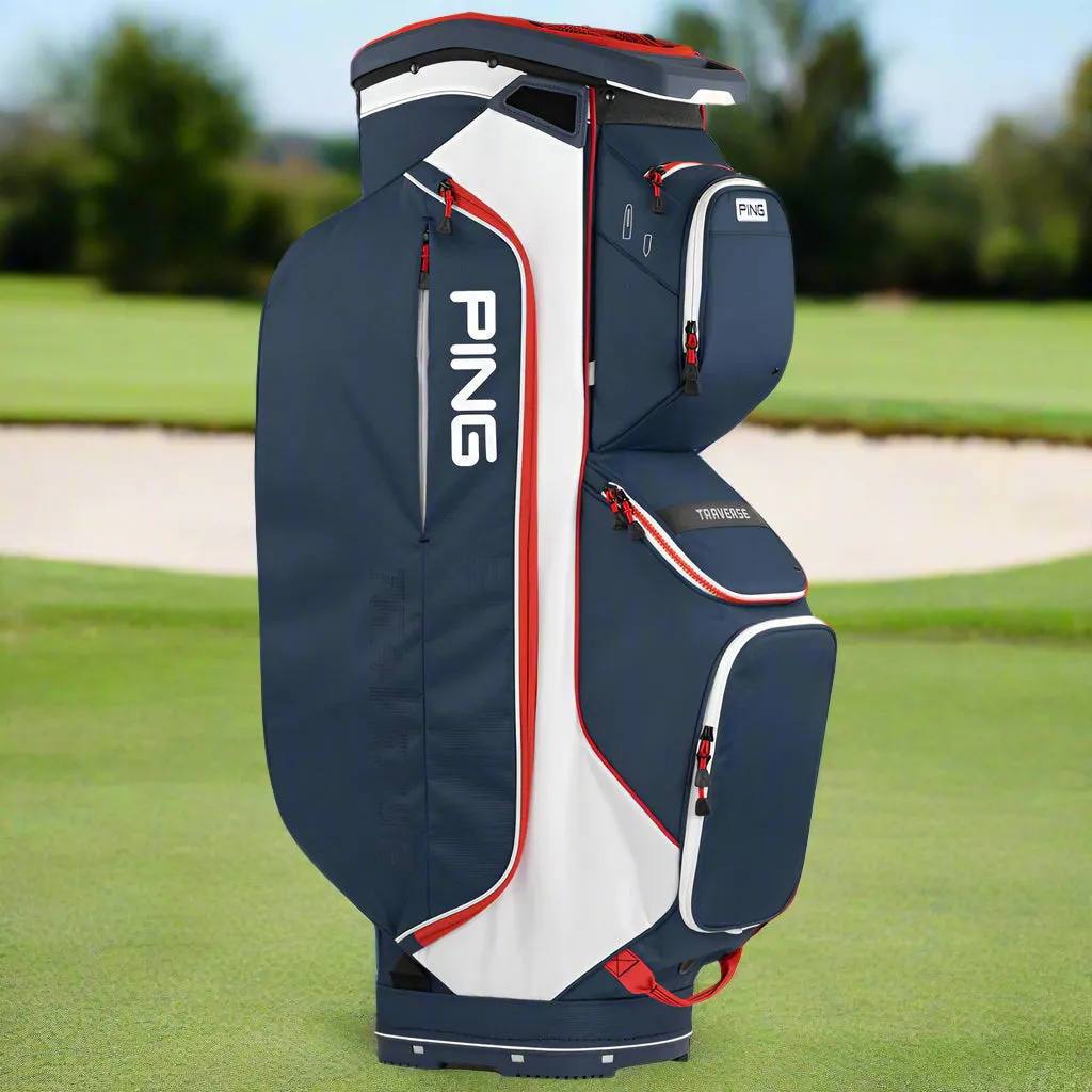 Ping Traverse 244 Cart Bag - Navy/White/Red, Cyber Monday golf discounts