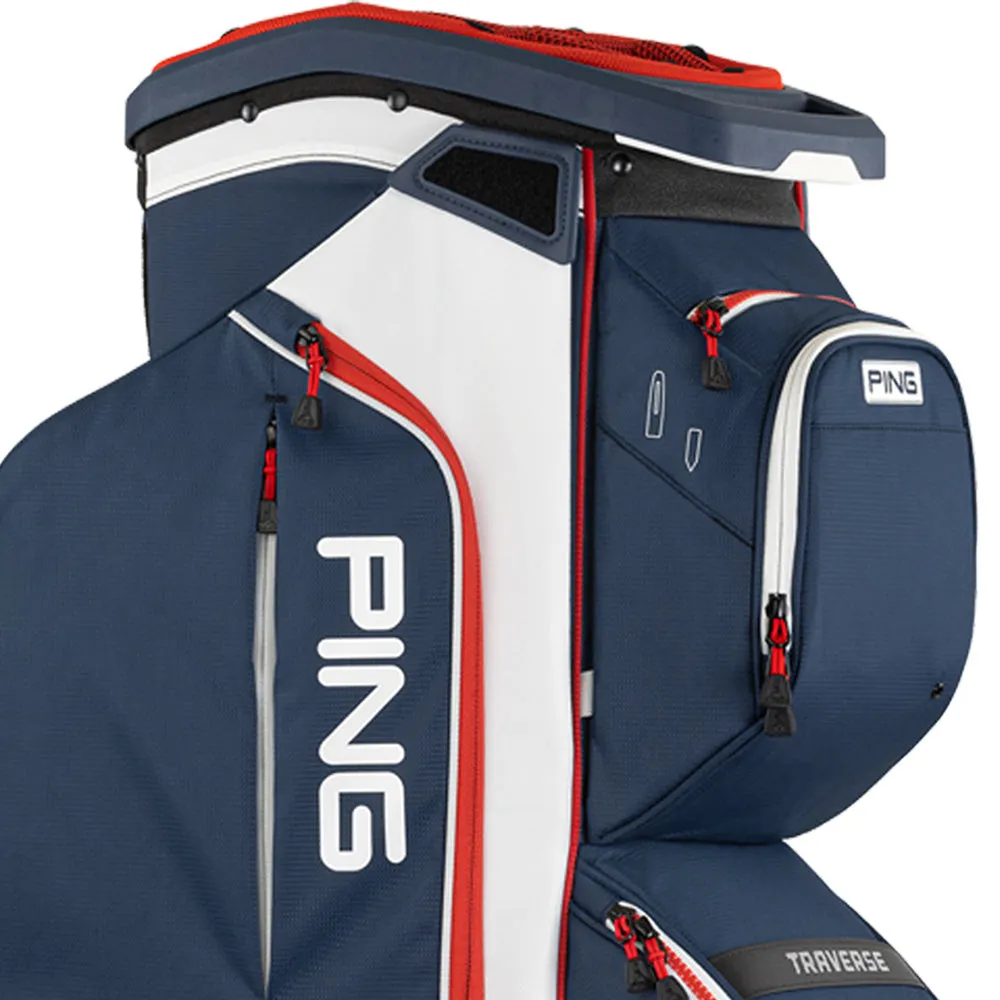 Ping Traverse 244 Cart Bag - Navy/White/Red, Golf club regripping kit, Forged vs cast irons