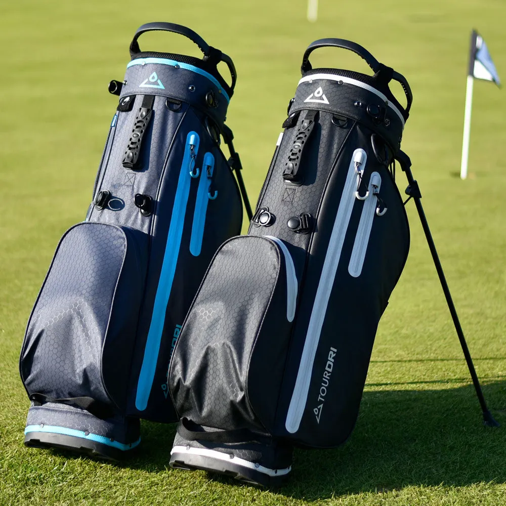 TourDri Waterproof Standbag - Navy/Aqua, Leather golf gloves, Golf shaft puller tool