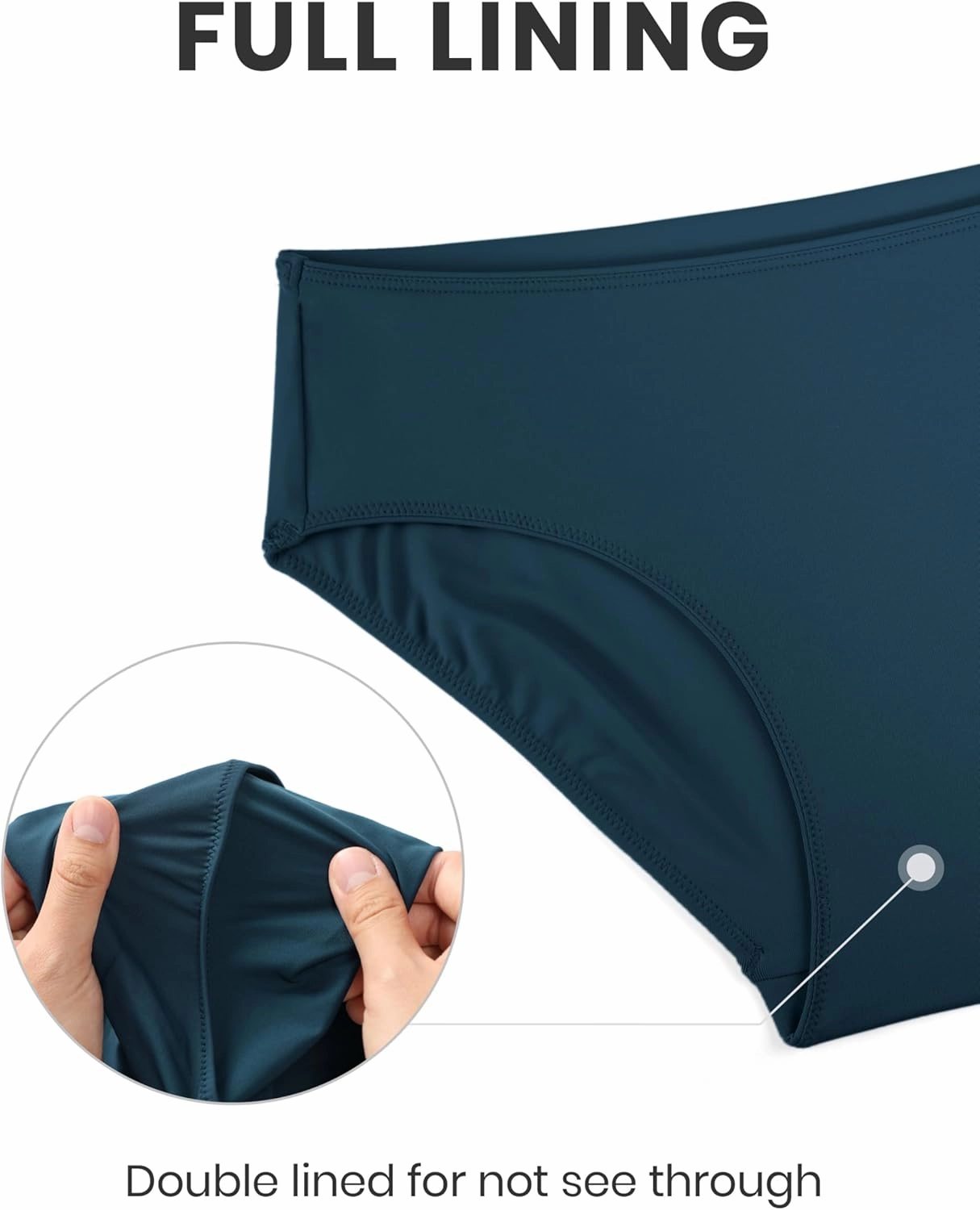 CRZ YOGA Bikini Bottoms for Women Mid Rise Full Coverage Bathing Suit Swimsuit Basic Swim Briefs
