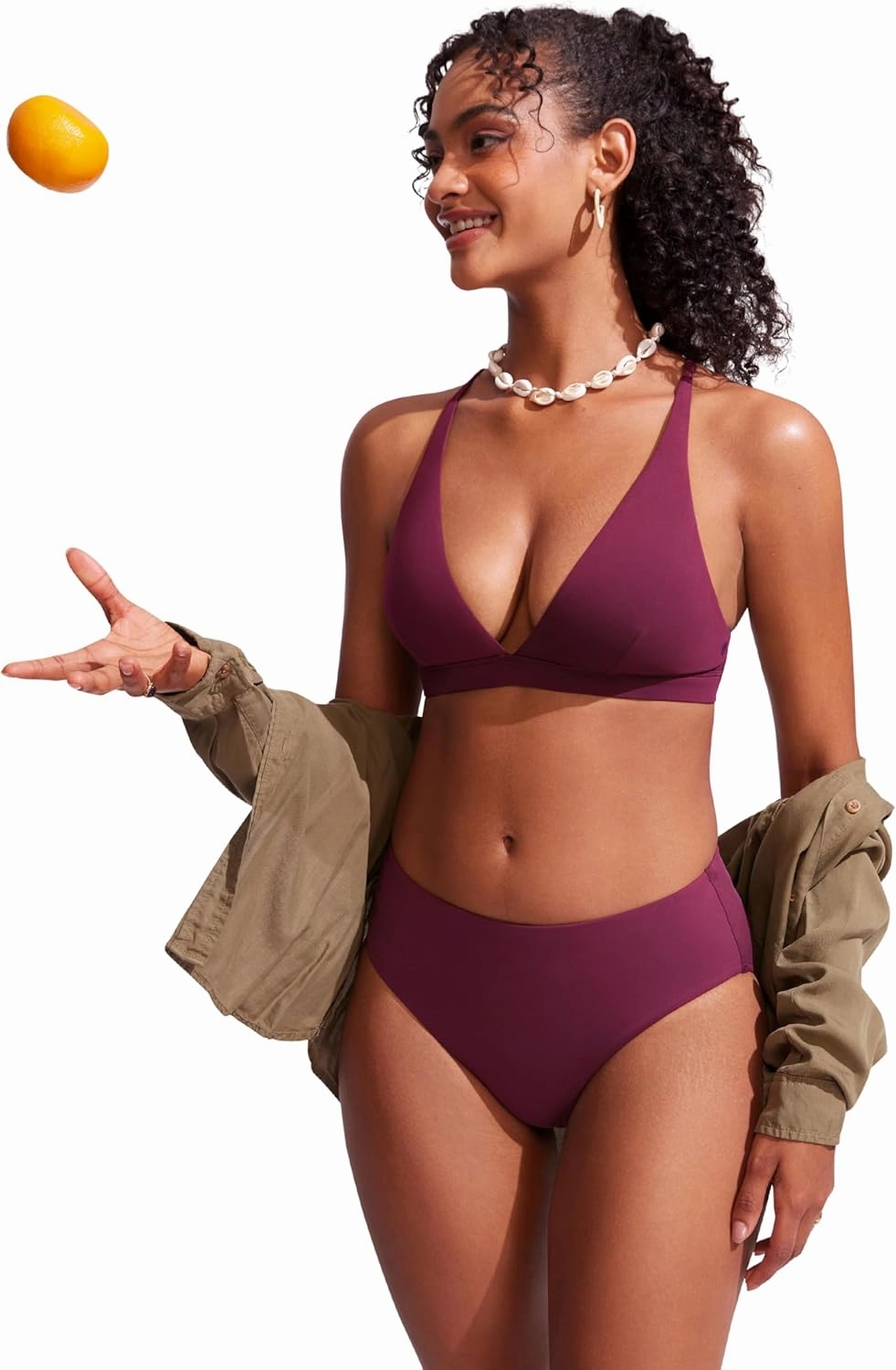 CRZ YOGA Bikini Bottoms for Women Mid Rise Full Coverage Bathing Suit Swimsuit Basic Swim Briefs