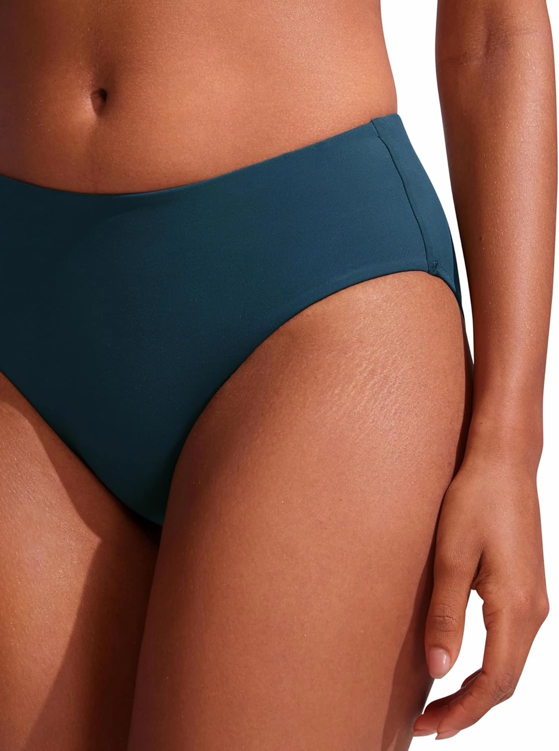 CRZ YOGA Bikini Bottoms for Women Mid Rise Full Coverage Bathing Suit Swimsuit Basic Swim Briefs