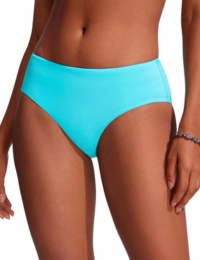 CRZ YOGA Bikini Bottoms for Women Mid Rise Full Coverage Bathing Suit Swimsuit Basic Swim Briefs