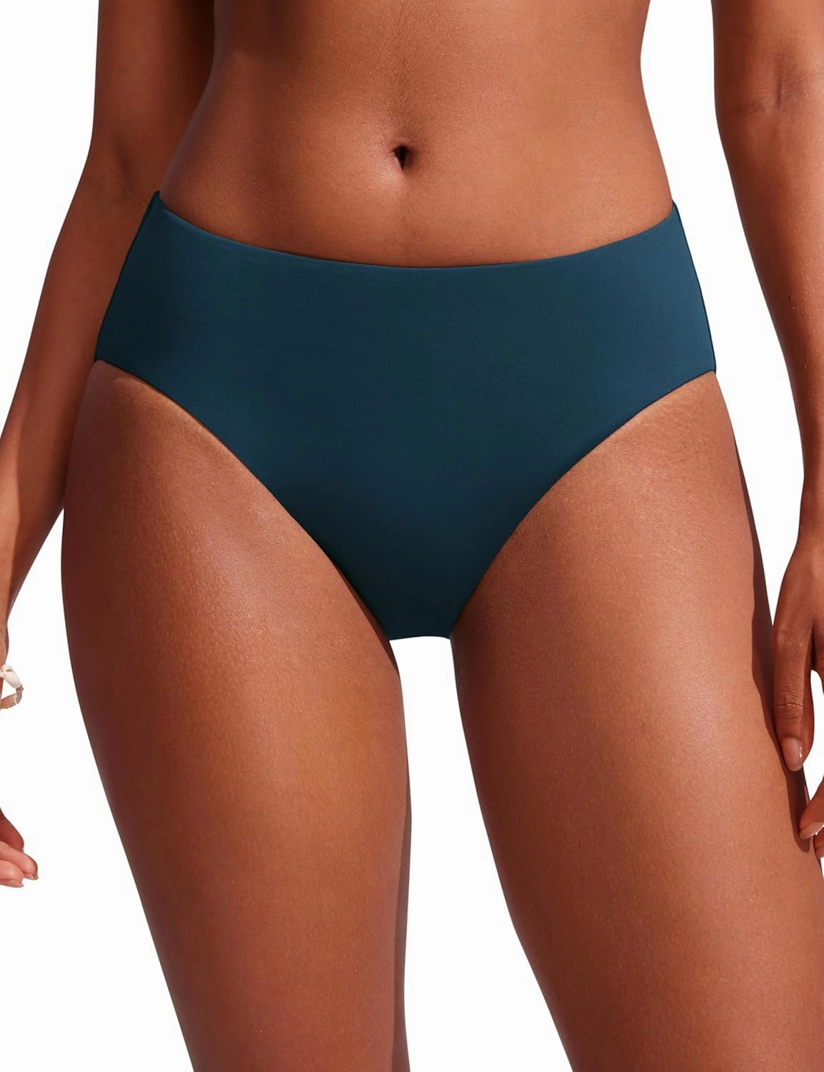 CRZ YOGA Bikini Bottoms for Women Mid Rise Full Coverage Bathing Suit Swimsuit Basic Swim Briefs