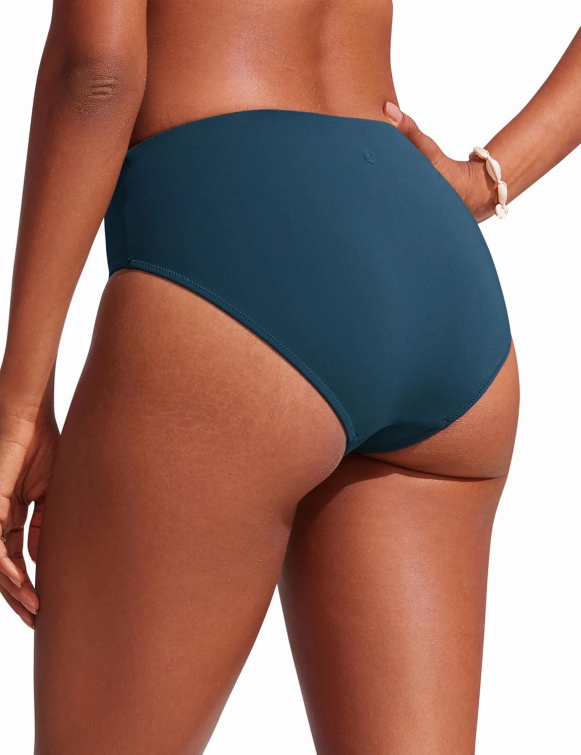 CRZ YOGA Bikini Bottoms for Women Mid Rise Full Coverage Bathing Suit Swimsuit Basic Swim Briefs