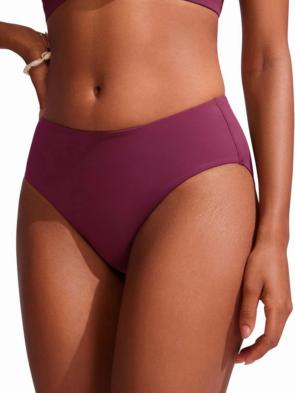 CRZ YOGA Bikini Bottoms for Women Mid Rise Full Coverage Bathing Suit Swimsuit Basic Swim Briefs