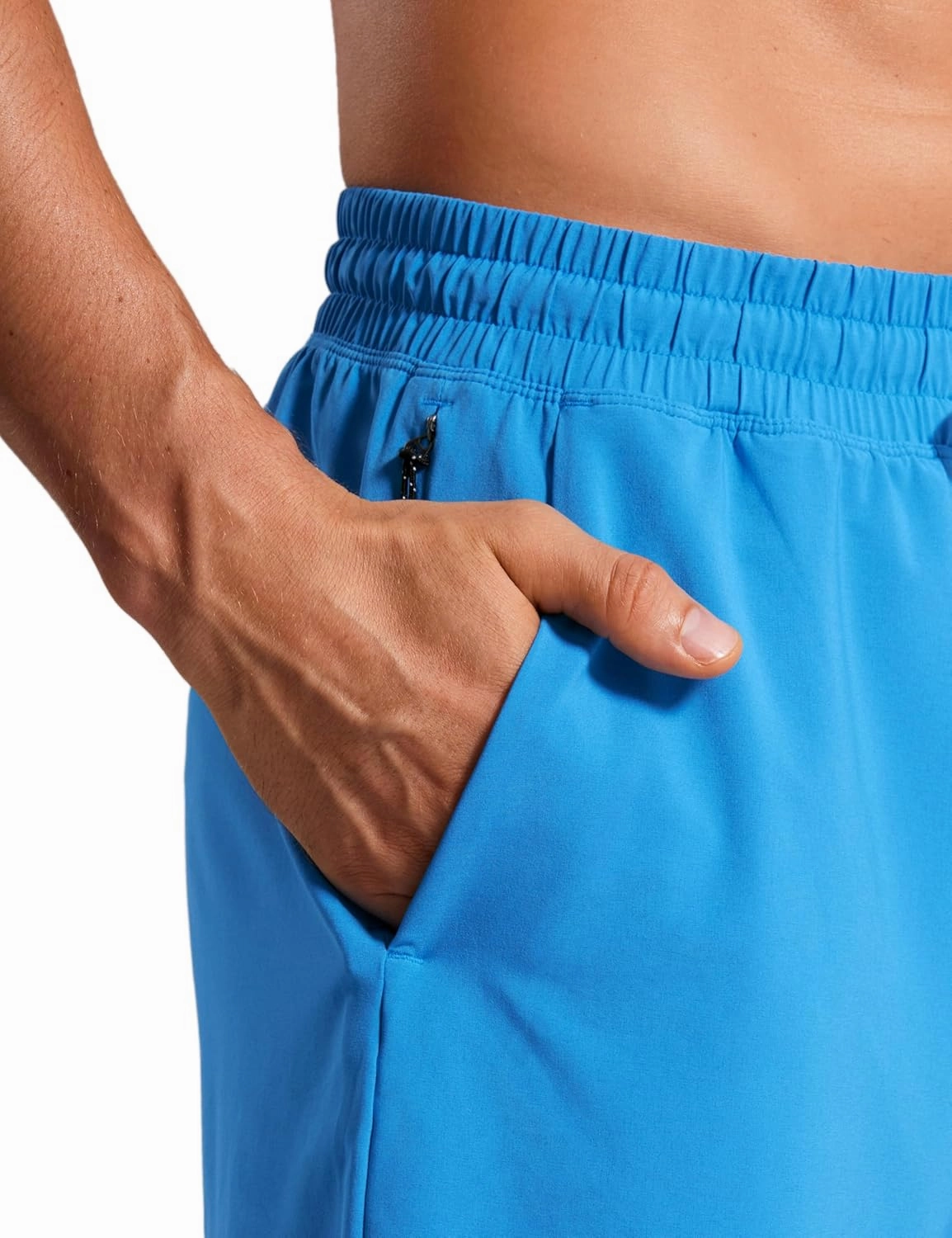 CRZ YOGA Mens Swim Trunks 7'' Quick Dry Mesh Lining Athletic Casual Swimwear Shorts with Zipper Pockets