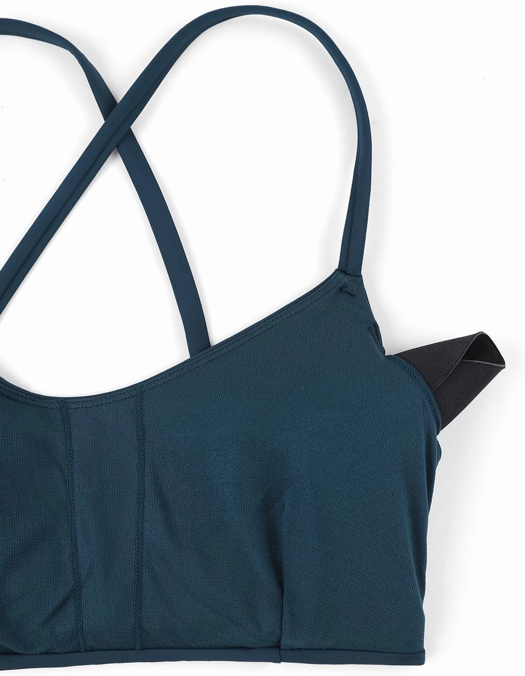 CRZ YOGA Women's Bikini Top Lace Up V Neck Swimsuits Crisscross Bathing Suit Swim Sports Bra Padded
