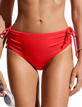 CRZ YOGA Womens Bikini Bottoms Full Coverage Bathing Swimsuit Adjustable Ruched Side Tie Swim Briefs