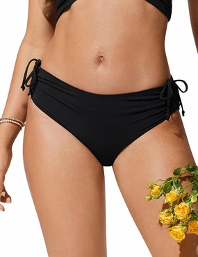 CRZ YOGA Womens Bikini Bottoms Full Coverage Bathing Swimsuit Adjustable Ruched Side Tie Swim Briefs