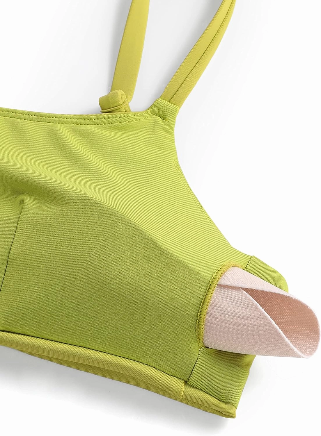CRZ YOGA Womens Bikini Top A-C Adjustable Spaghetti Straps Bathing Suit Scoop Neck Padded Swimsuit Bra