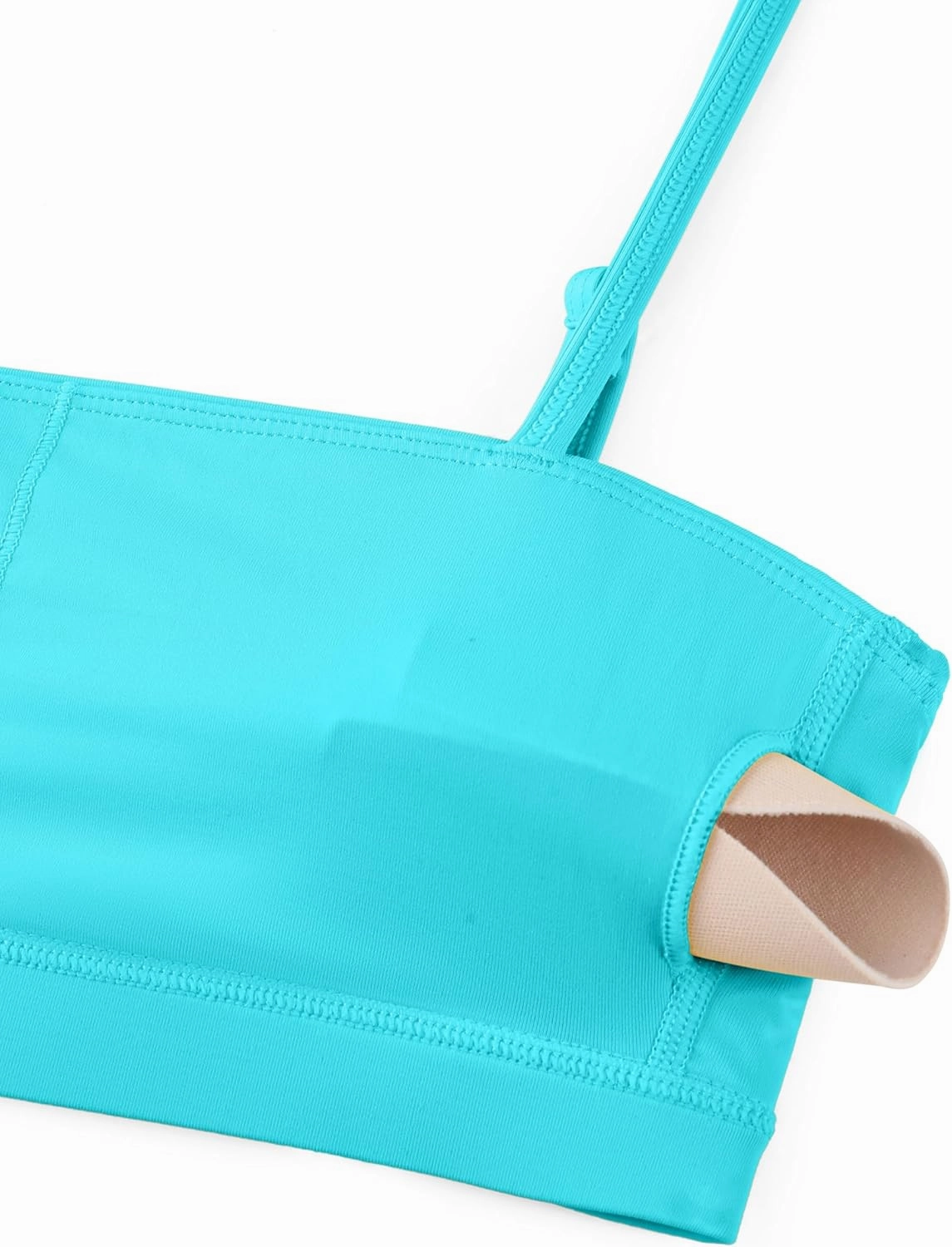 CRZ YOGA Womens Bikini Top A-C Cup Adjustable Thin Straps Bathing Suit Square Neck Padded Swimsuits