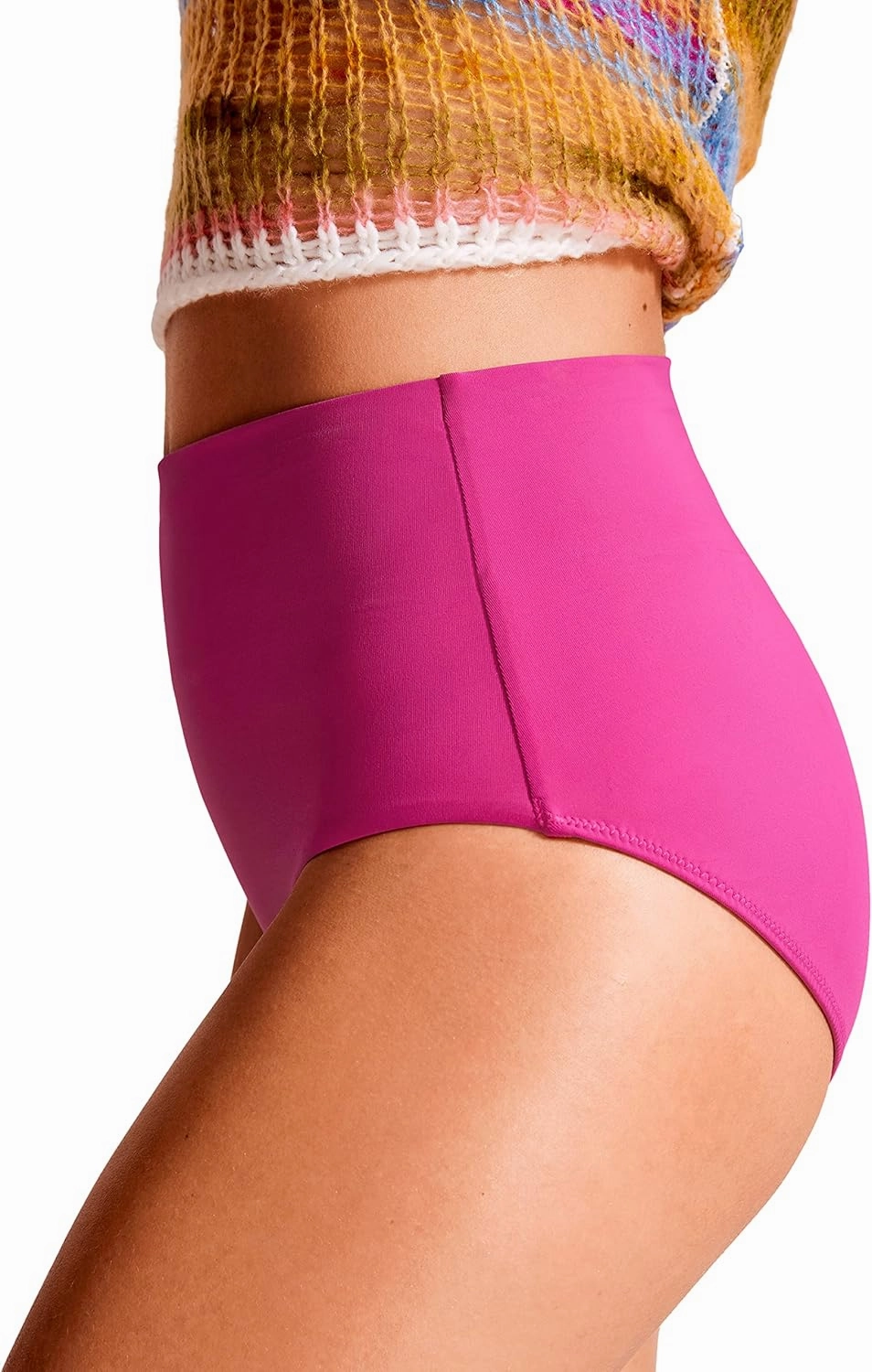 CRZ YOGA Womens High Waisted Bikini Bottom Tummy Control Bathing Suit Swimsuit Full Coverage Swim Briefs