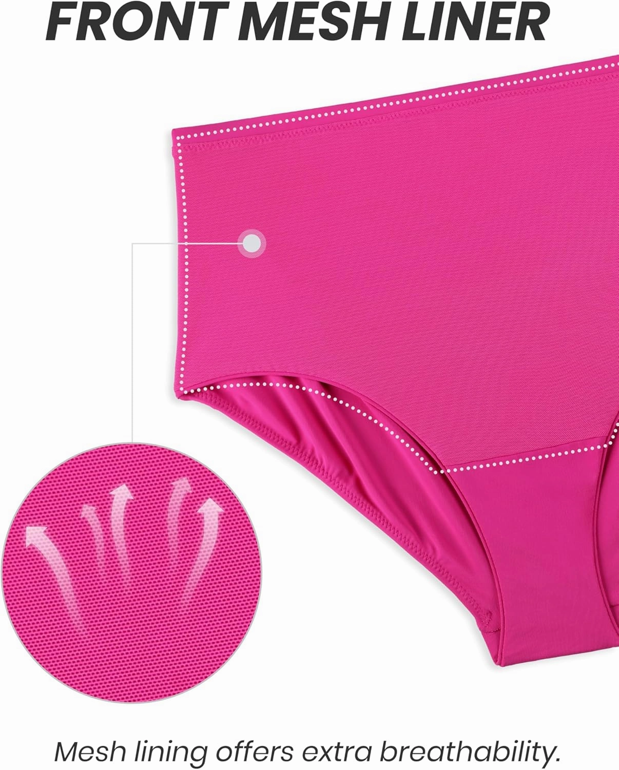 CRZ YOGA Womens High Waisted Bikini Bottom Tummy Control Bathing Suit Swimsuit Full Coverage Swim Briefs