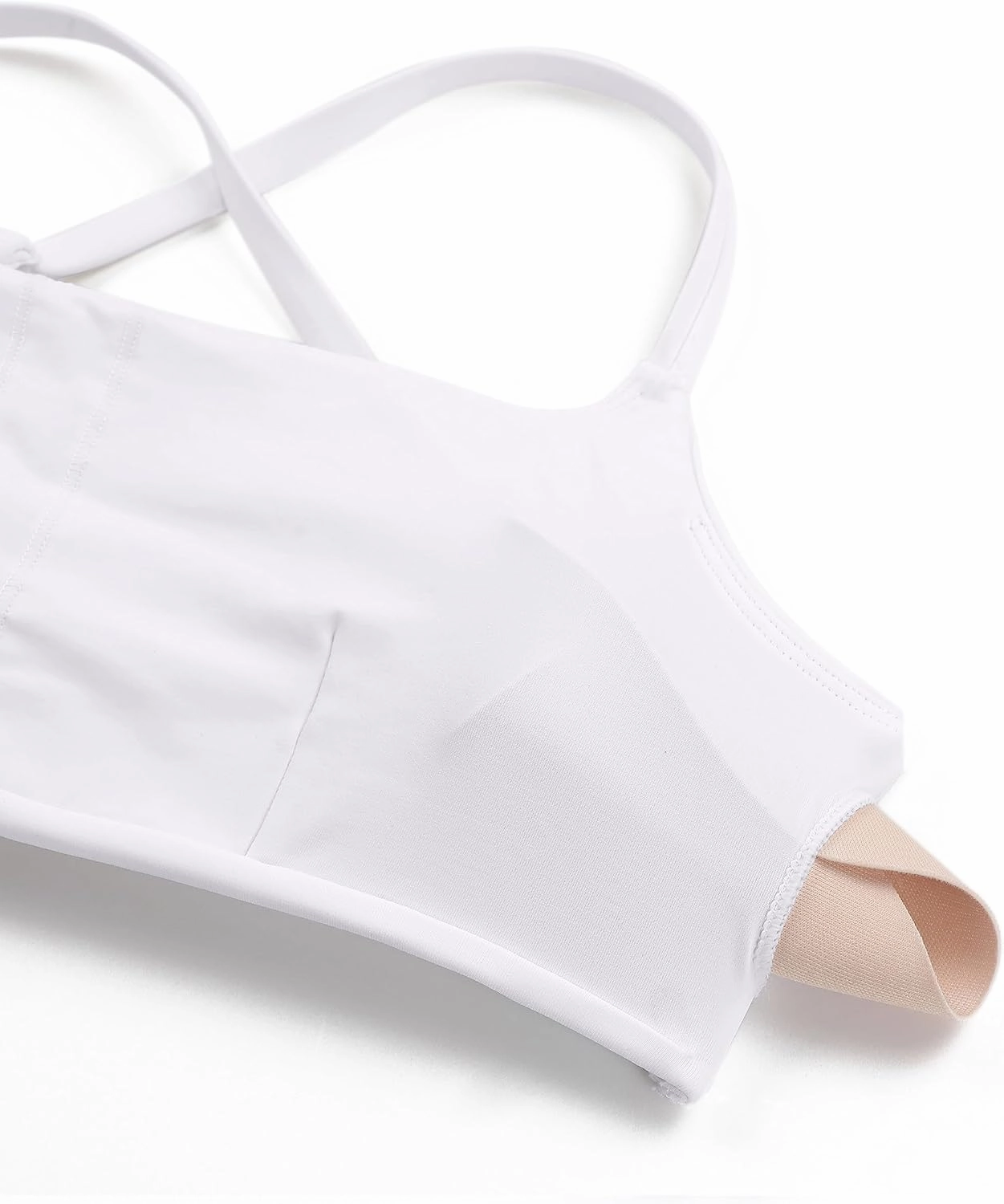 CRZ YOGA Womens Scoop Neck Bikini Tops D-DD Adjustable Spaghetti Straps Bathing Suit Padded Swimsuit Sports Bra