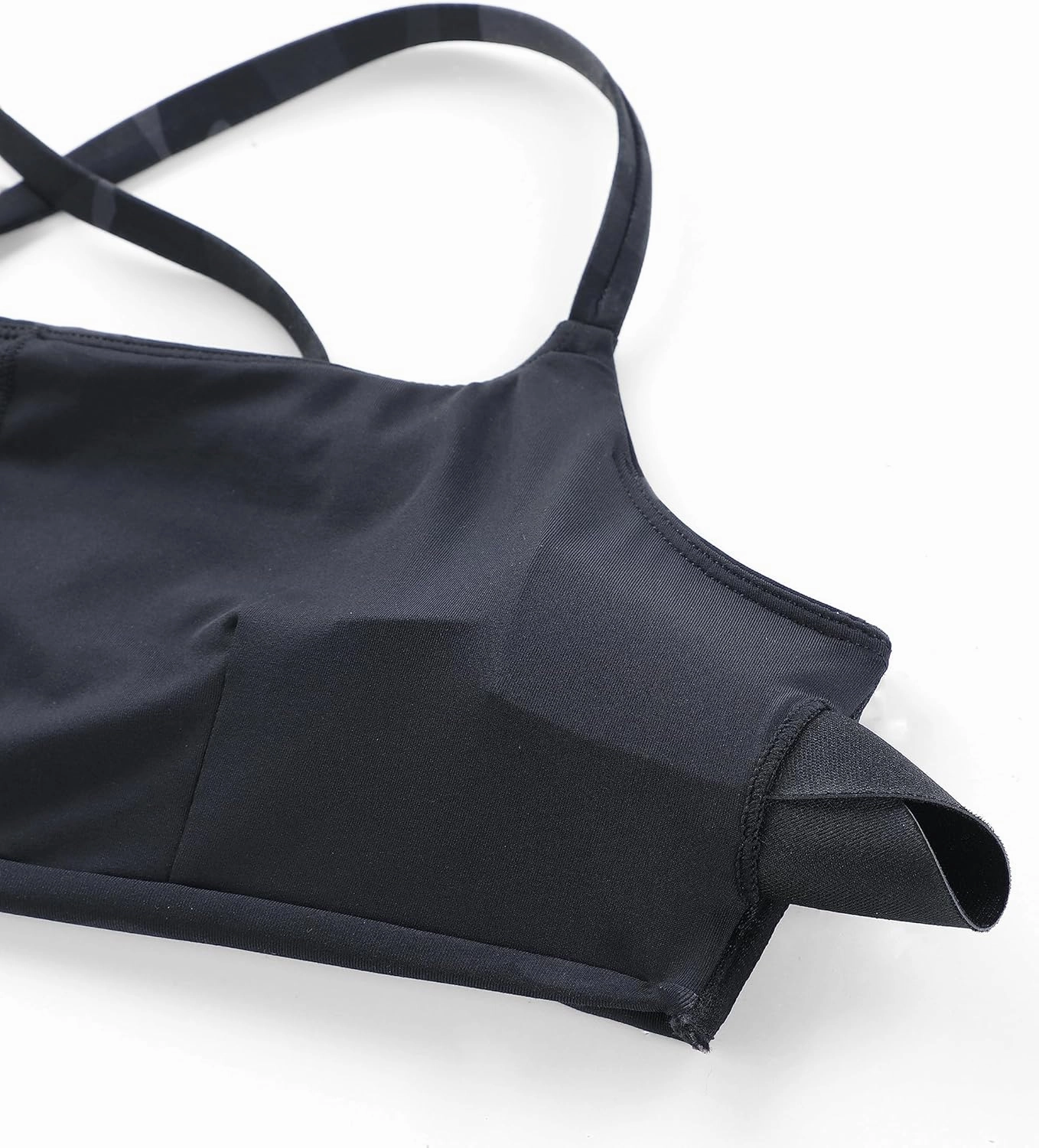 CRZ YOGA Womens Scoop Neck Bikini Tops D-DD Adjustable Spaghetti Straps Bathing Suit Padded Swimsuit Sports Bra