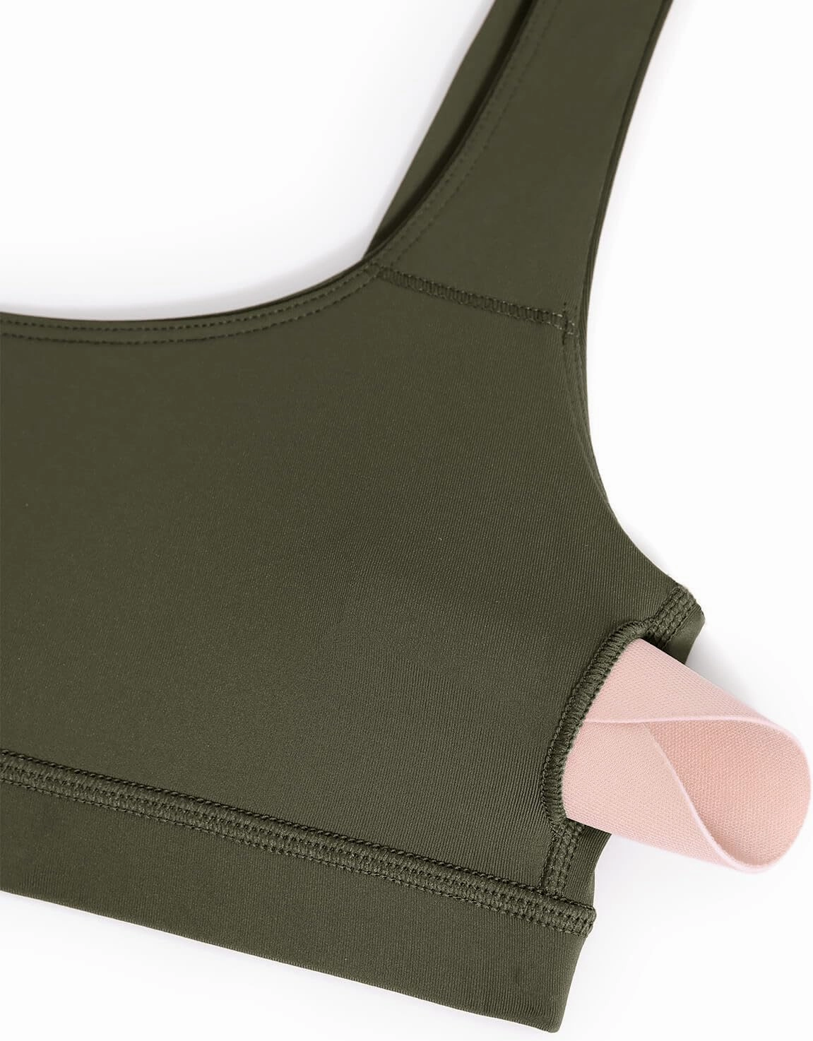 CRZ YOGA Womens Scoop Neck Bikini Tops Wide Straps U Back Bathing Suit Swimsuit Push Up Padded Sports Bra