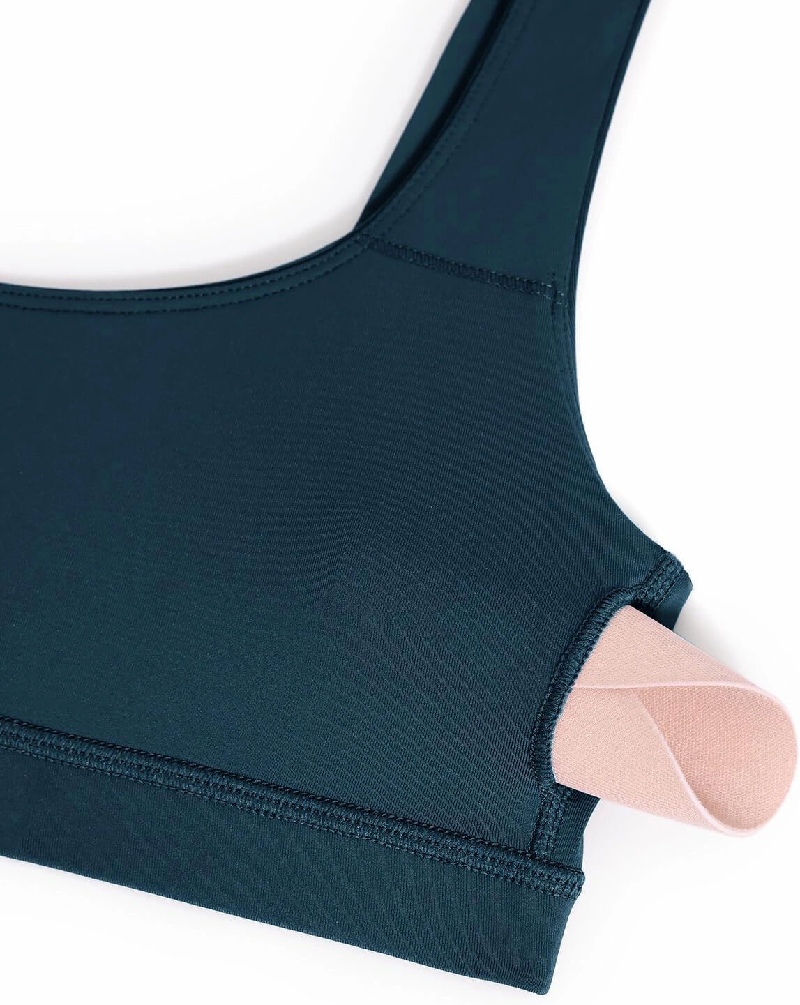 CRZ YOGA Womens Scoop Neck Bikini Tops Wide Straps U Back Bathing Suit Swimsuit Push Up Padded Sports Bra