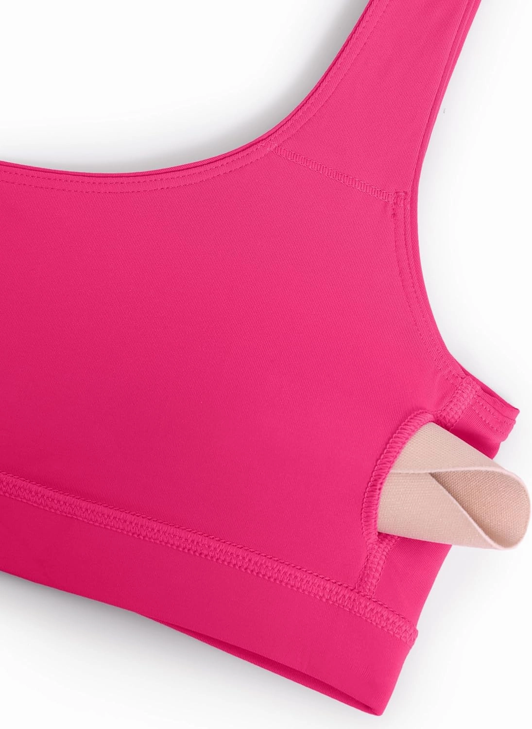CRZ YOGA Womens Scoop Neck Bikini Tops Wide Straps U Back Bathing Suit Swimsuit Push Up Padded Sports Bra