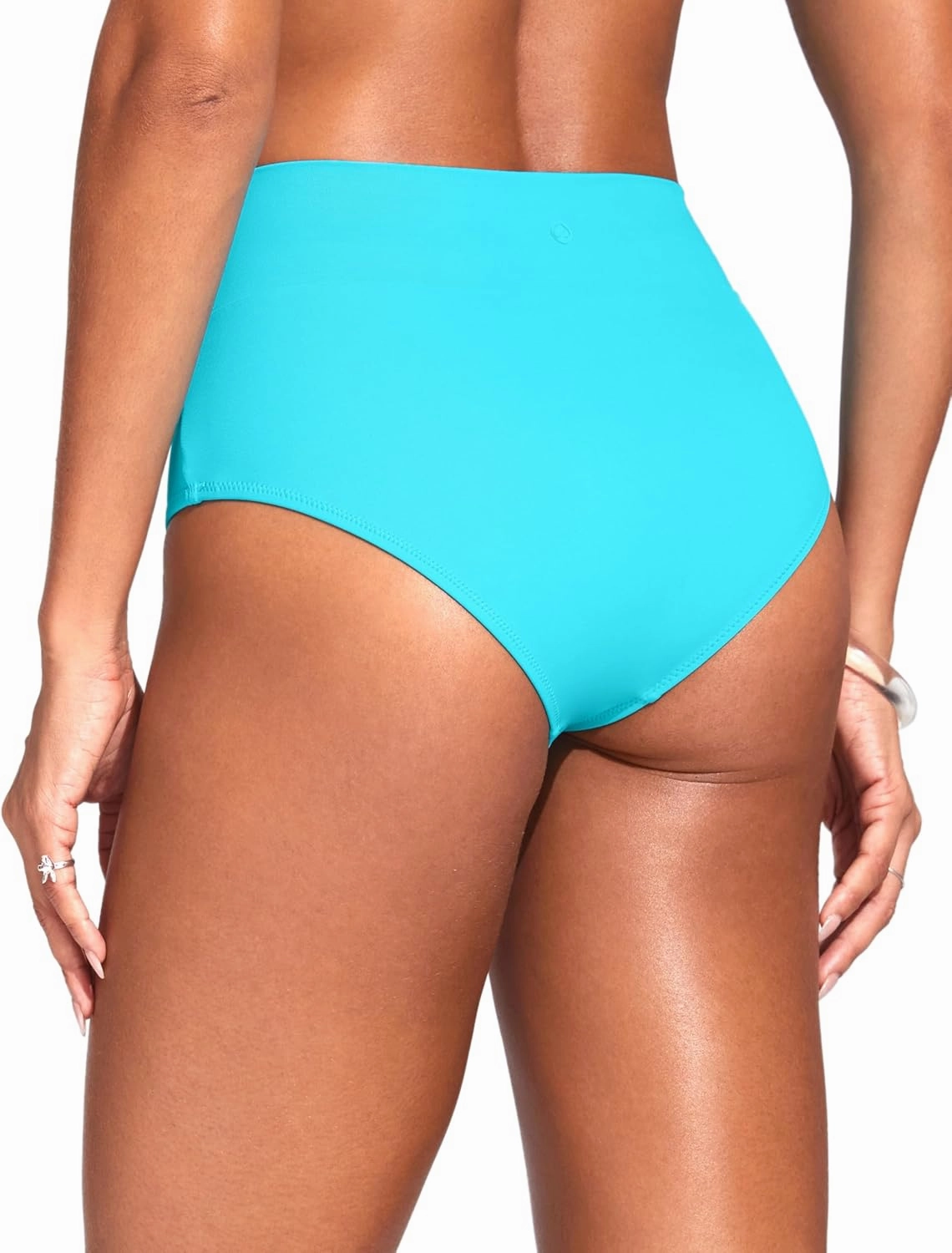 CRZ YOGA Womens V Cut Bikini Bottom High Waisted Cross Front Bathing Swimsuit Full Coverage Swim Briefs