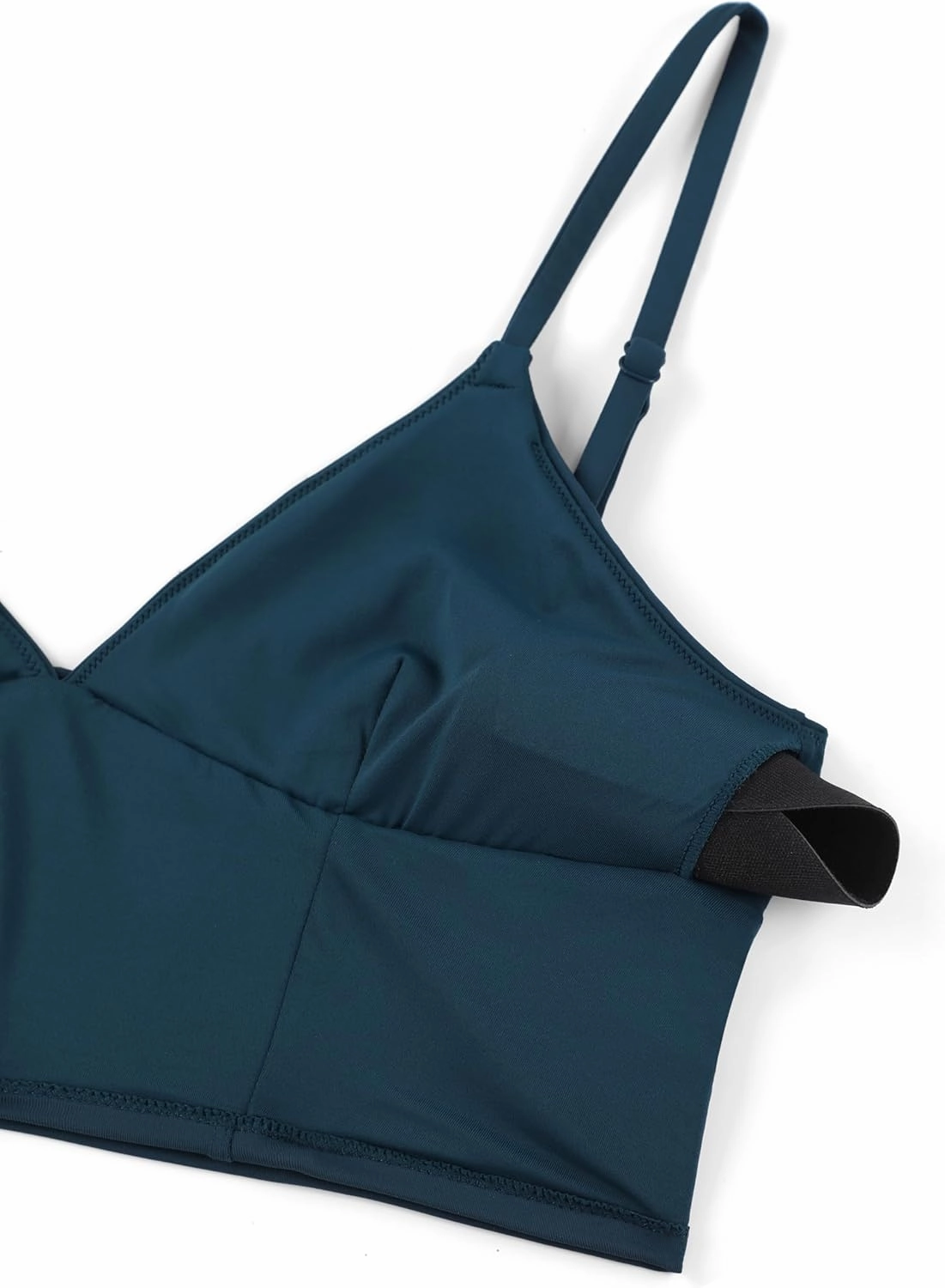 CRZ YOGA Womens V Neck Bikini Tops Adjustable Spaghetti Straps Bathing Suit Sexy Swimsuit Padded