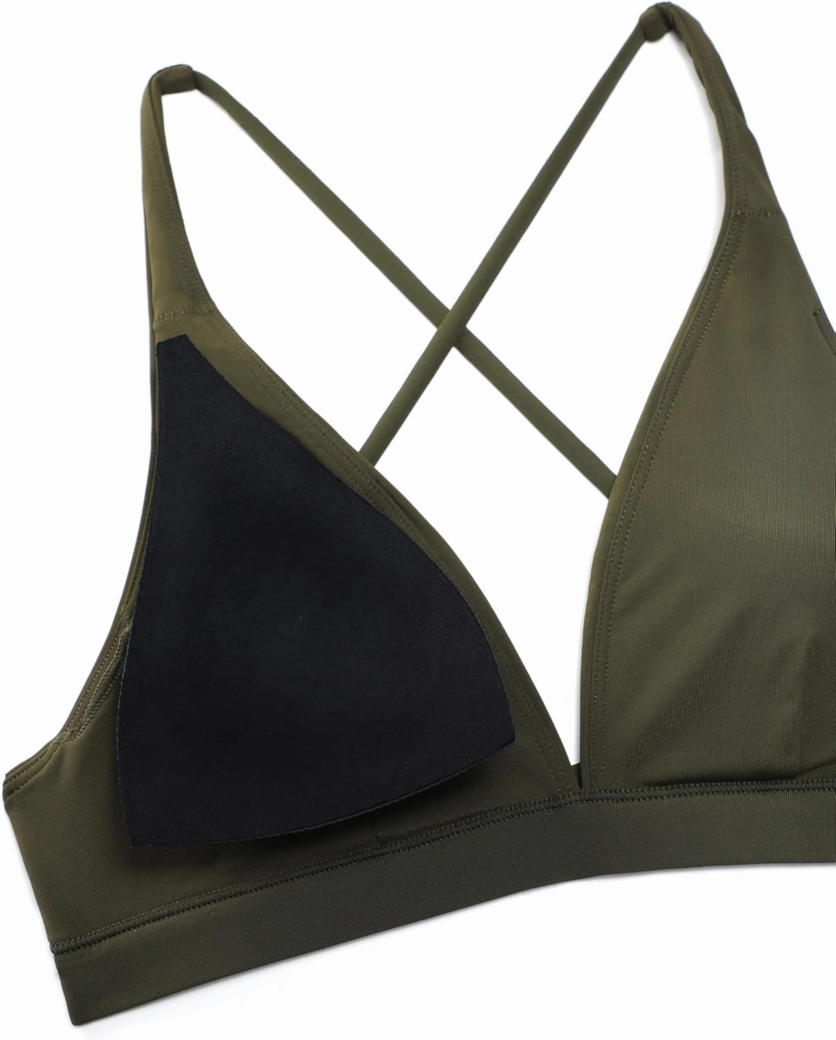 CRZ YOGA Womens V Neck Bikini Tops Criss Cross Back Sexy Swim Bathing Suit Bra Padded