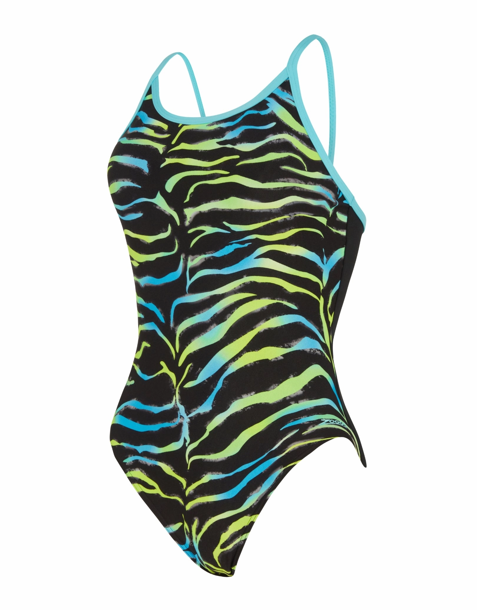 Cuba Sprintback Swimsuit - Black/Blue/Green