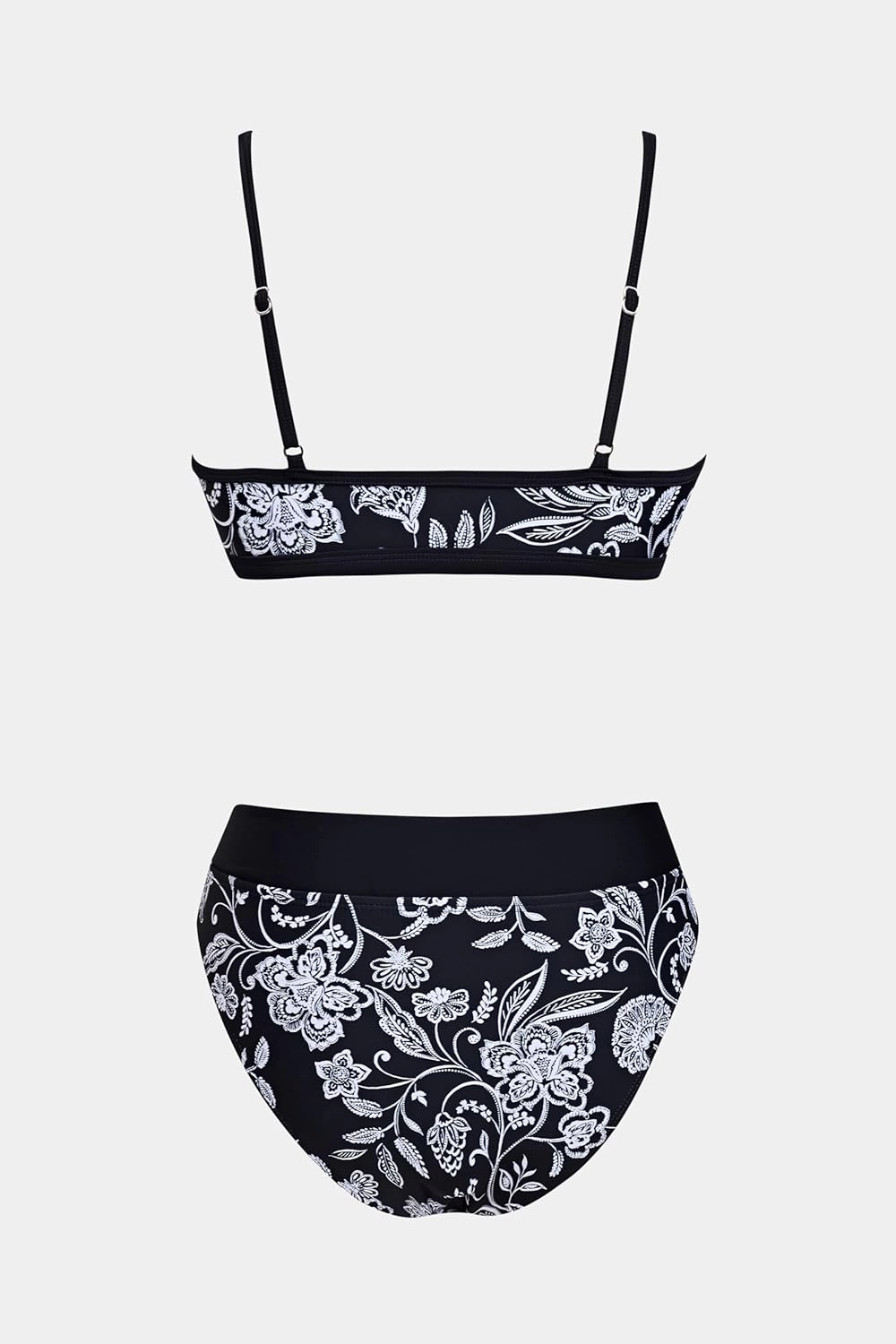 CUPSHE Bikini Set for Women Two Piece Swimsuits Cut Out High Waisted Scoop Neck V Cut Bottom