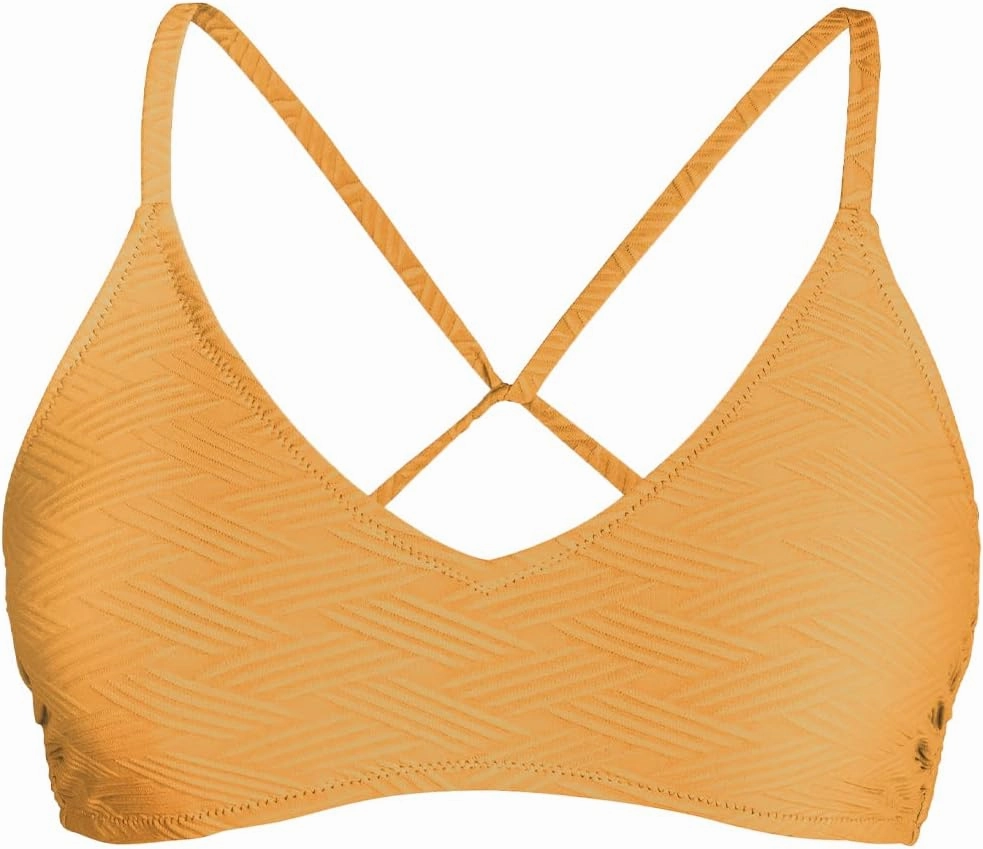 CUPSHE Bikini Top for Women Bathing Suit Criss Cross Self Tie Spaghetti Straps V Neck