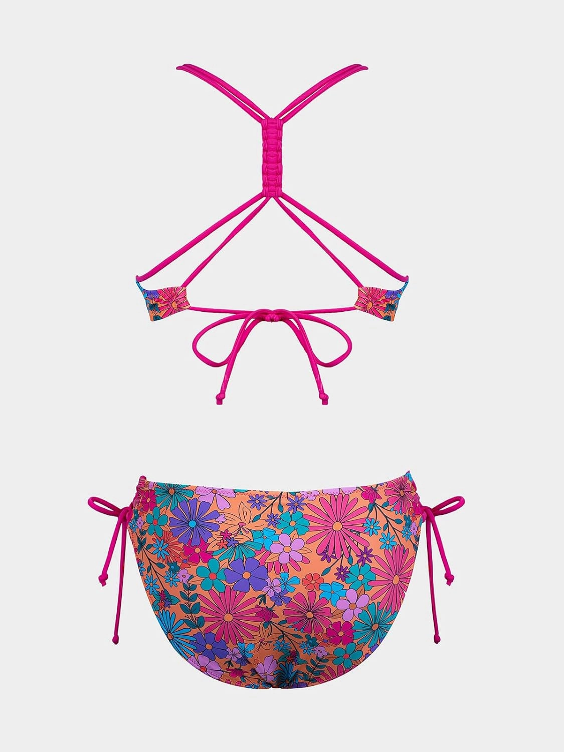 CUPSHE Women's 2 Piece Bikini Set Back Braided Straps with Reversible Bottom