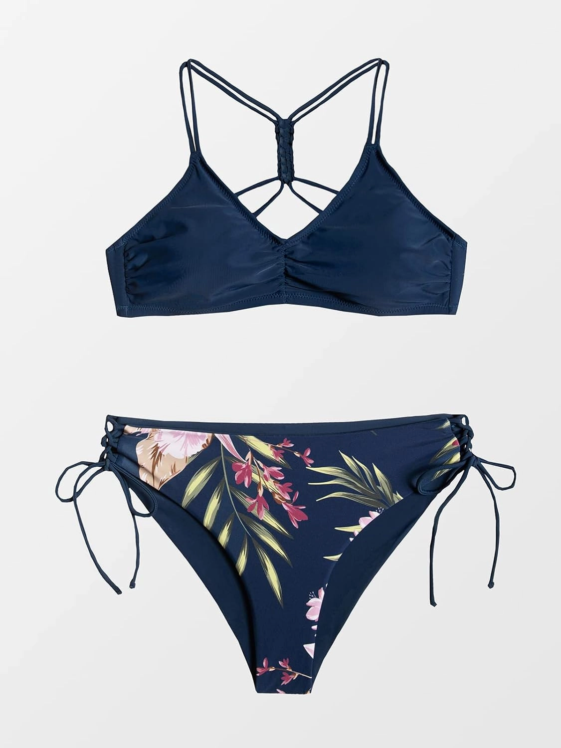 CUPSHE Women's 2 Piece Bikini Set Back Braided Straps with Reversible Bottom