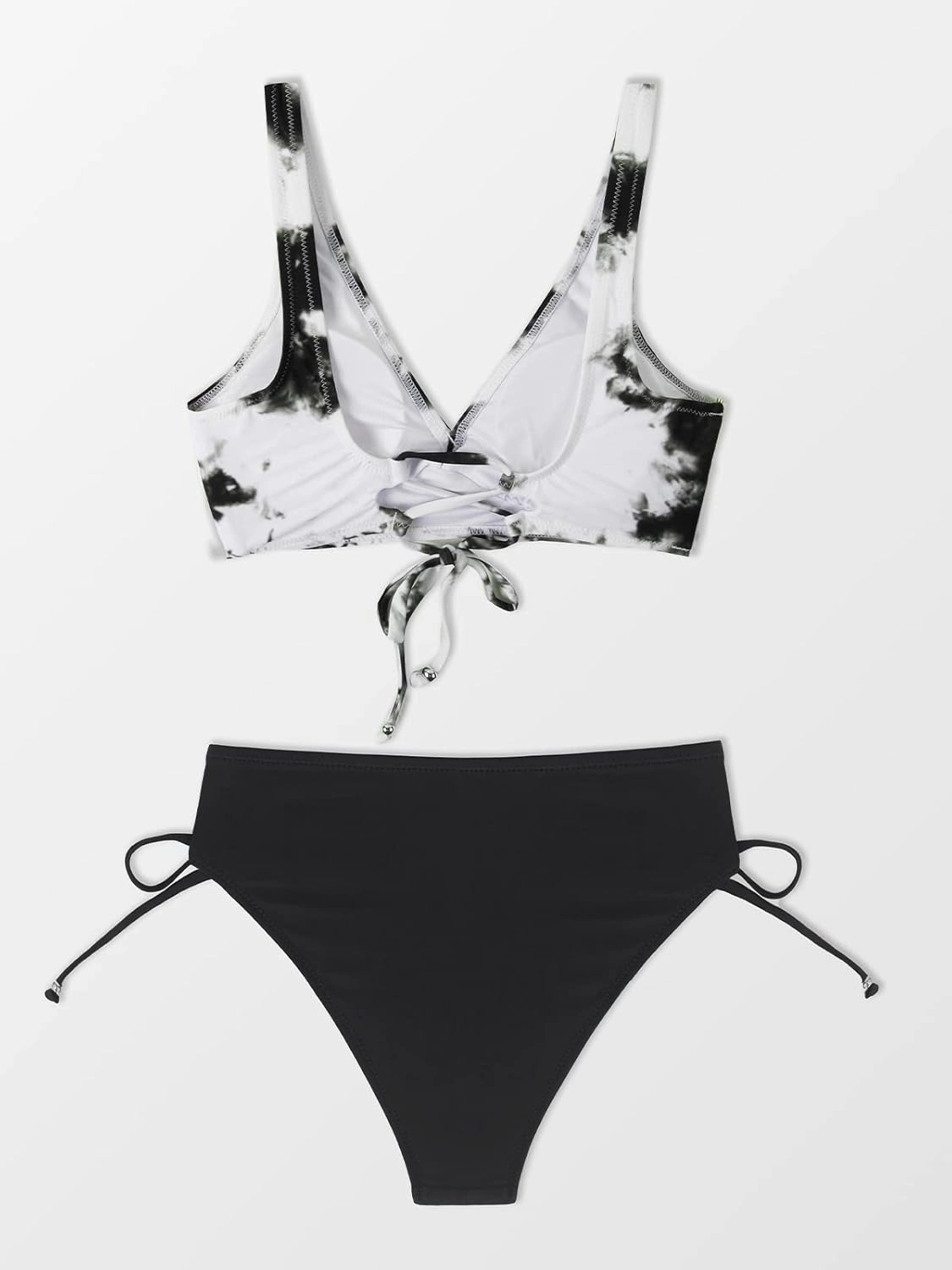 CUPSHE Women's Bikini Swimsuit Front Cross Lace Up Two Piece Bathing Suit