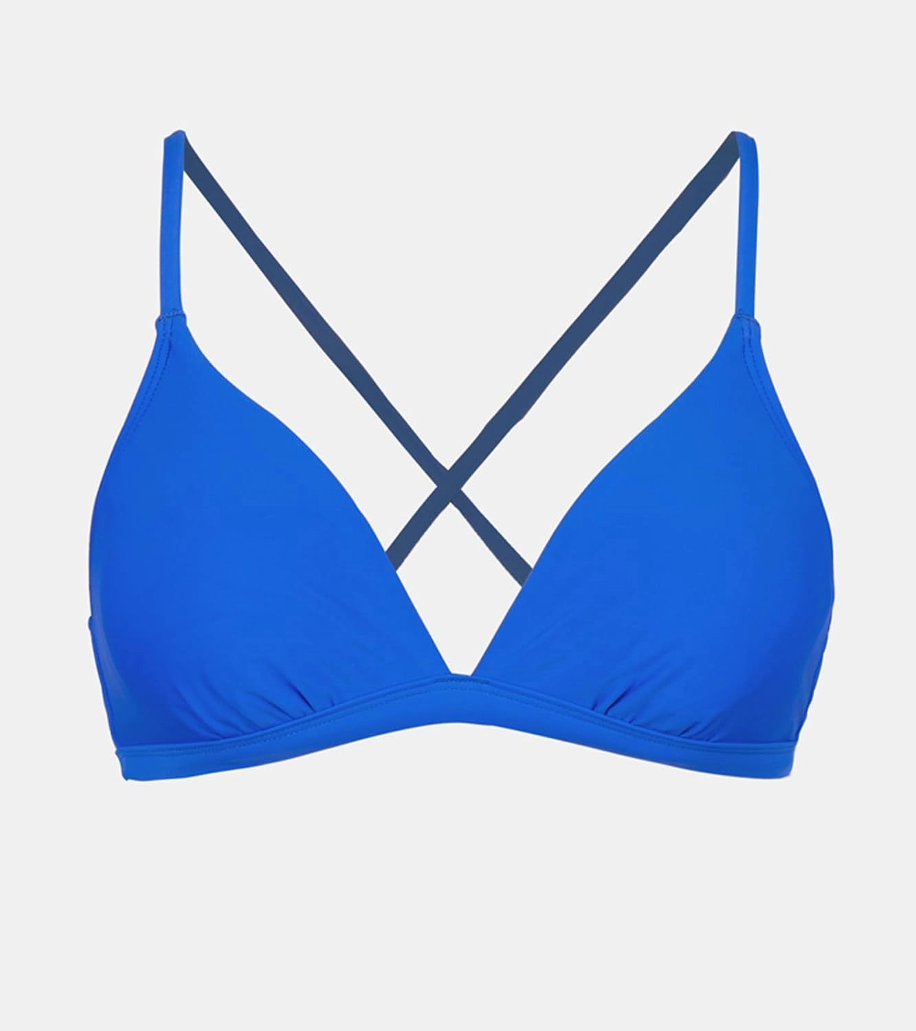 CUPSHE Women's Bikini Top V Neck Triangle Top Crisscross Back Self Tie Spaghetti Straps
