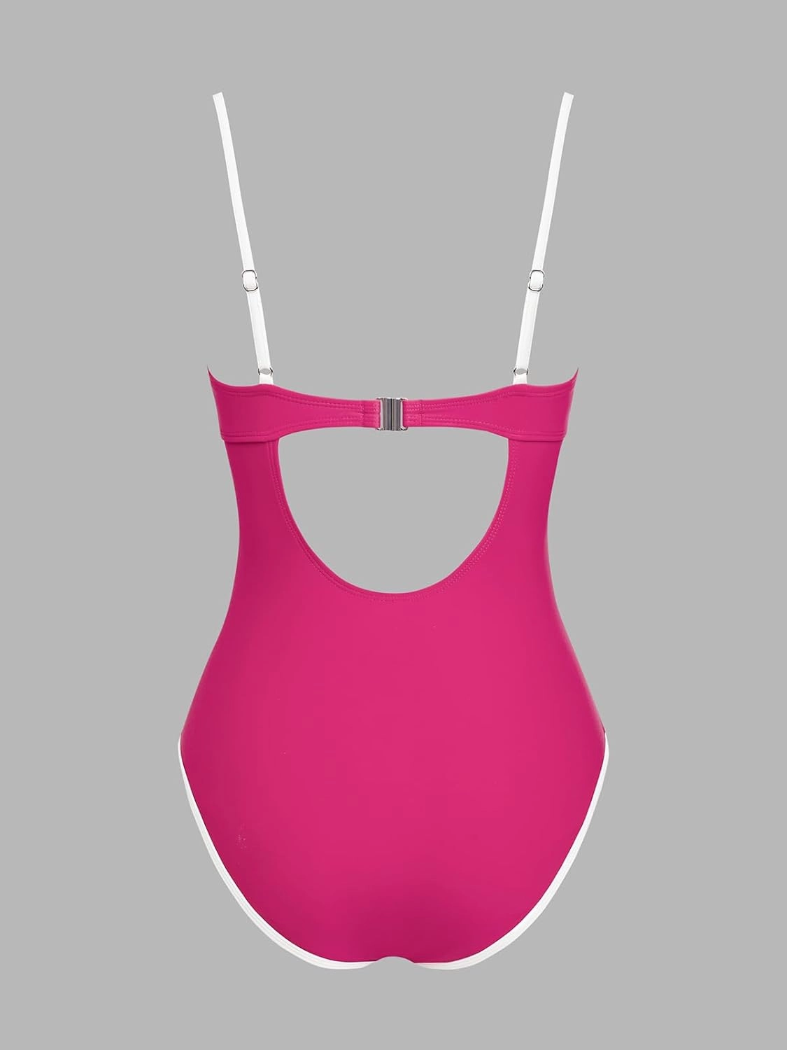 CUPSHE Women's One Piece Swimsuit Bathing Suit Square Neck Cutout Back Hook Color Block Cheeky Bottom