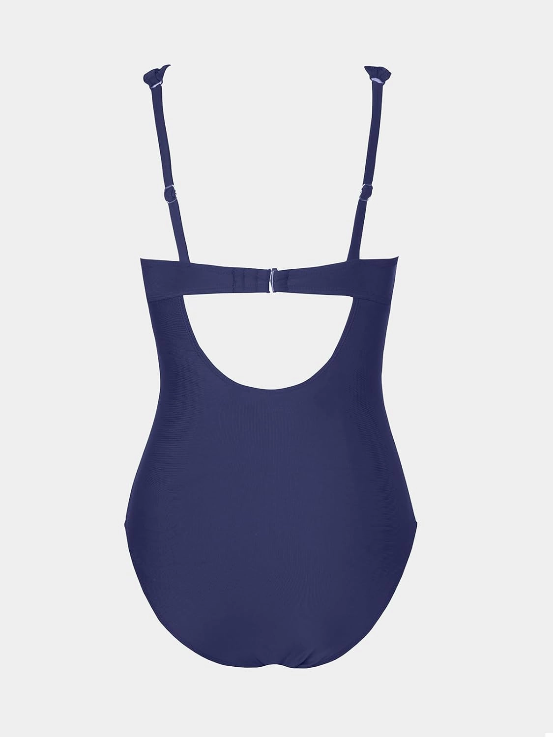 CUPSHE Women's One Piece Swimsuit Bathing Suit V Neck Adjustable Straps Ruched Mesh Back Hook