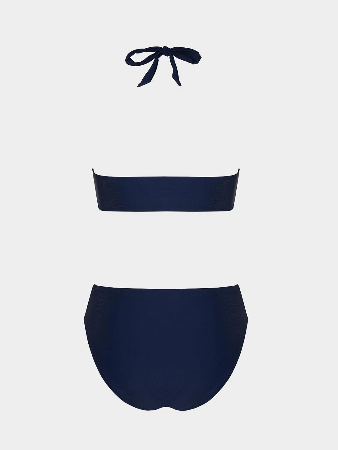 CUPSHE Women's One Piece Swimsuit Halter V Neck Side Cutout Monokini Bathing Suit Trapezoidal Lace Trim