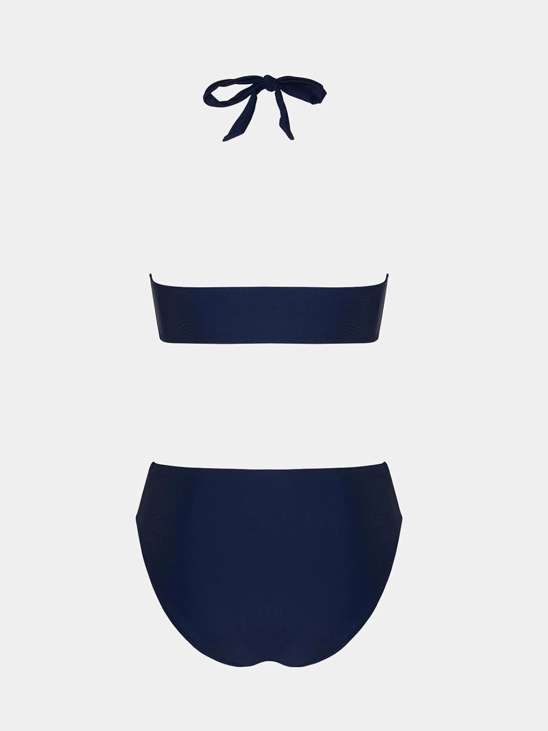 CUPSHE Women's One Piece Swimsuit Halter V Neck Side Cutout Monokini Bathing Suit Trapezoidal Lace Trim