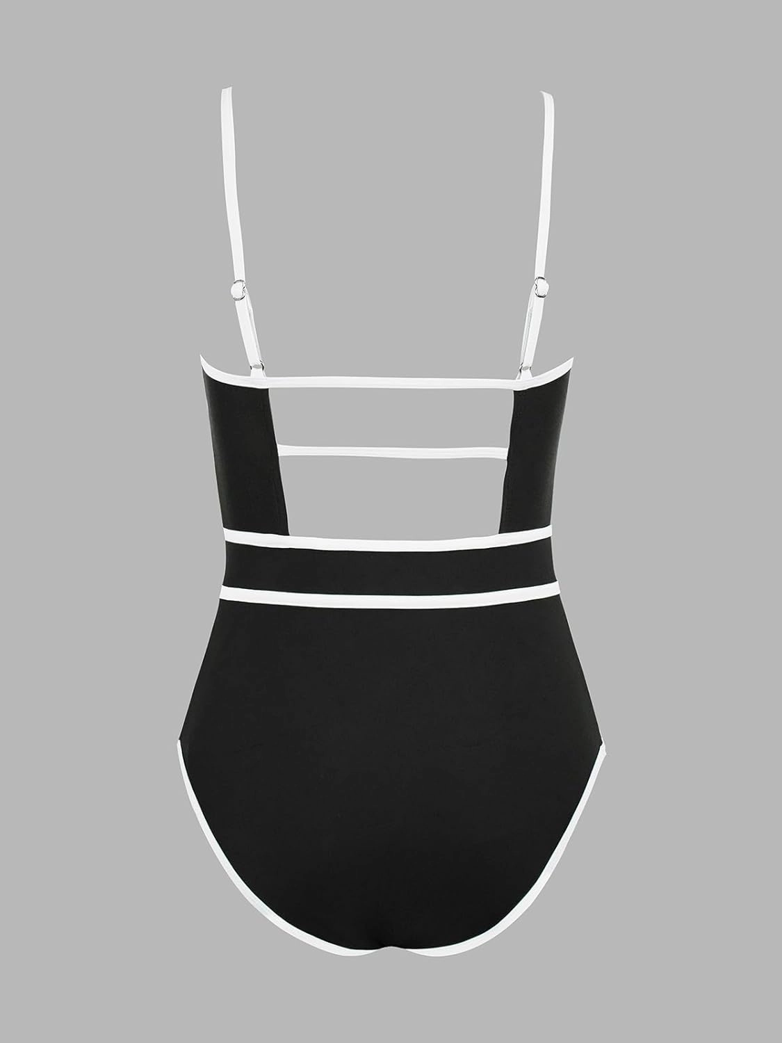 CUPSHE Women's One Piece Swimsuit Scoop Neck Bathing Suit Keyhole Cutout Color Block Adjustable Straps Swimwear